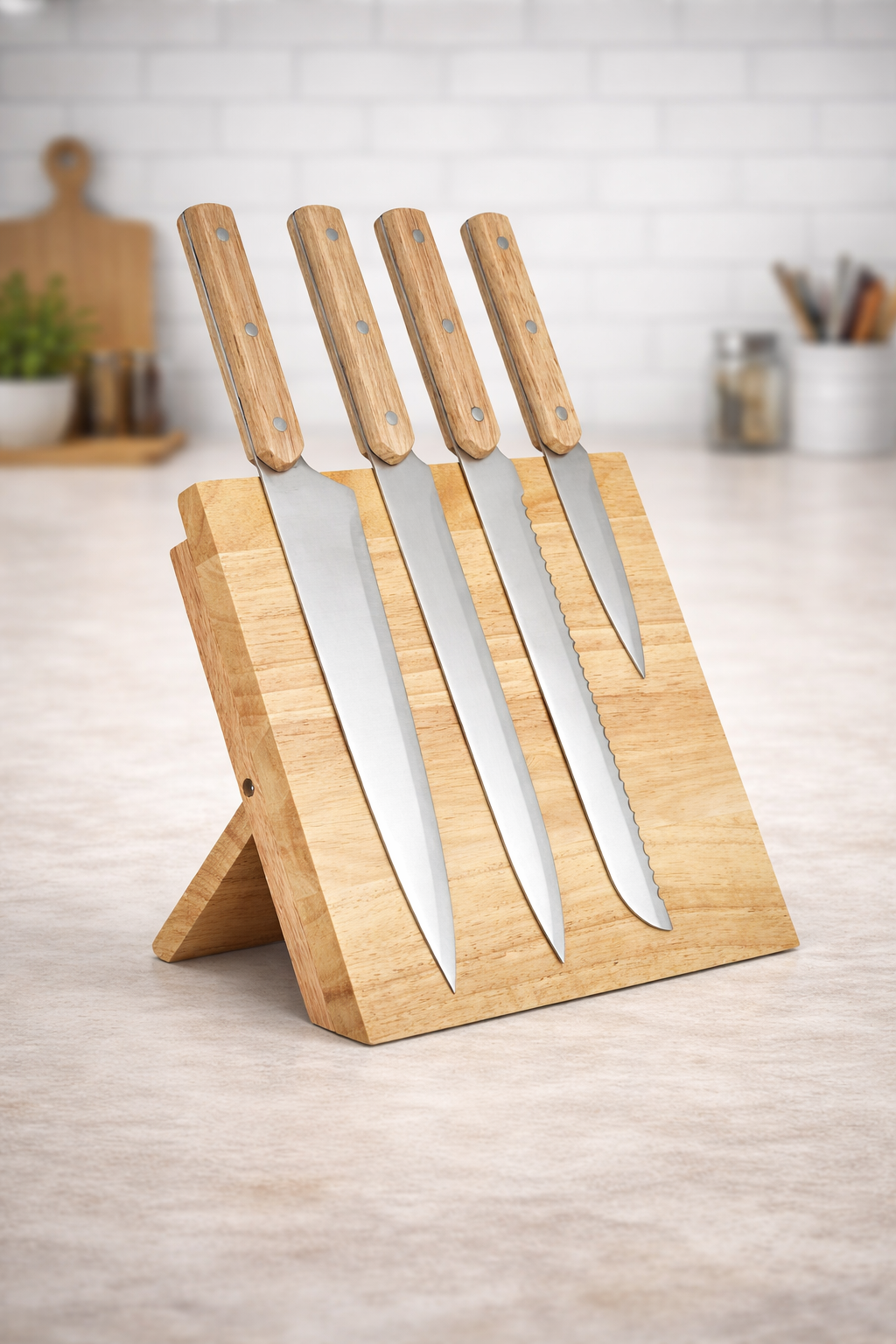 Set Coltelli Livoo in Acciaio Inox – 5 Pezzi con Supporto Magnetico