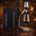 Decanter per Vino con Elegante Supporto Inclinato a Coste