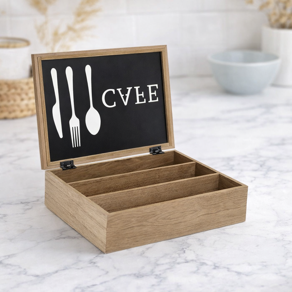 Portaposate DKD Home Decor – Legno e Metallo Vintage 25×18 cm