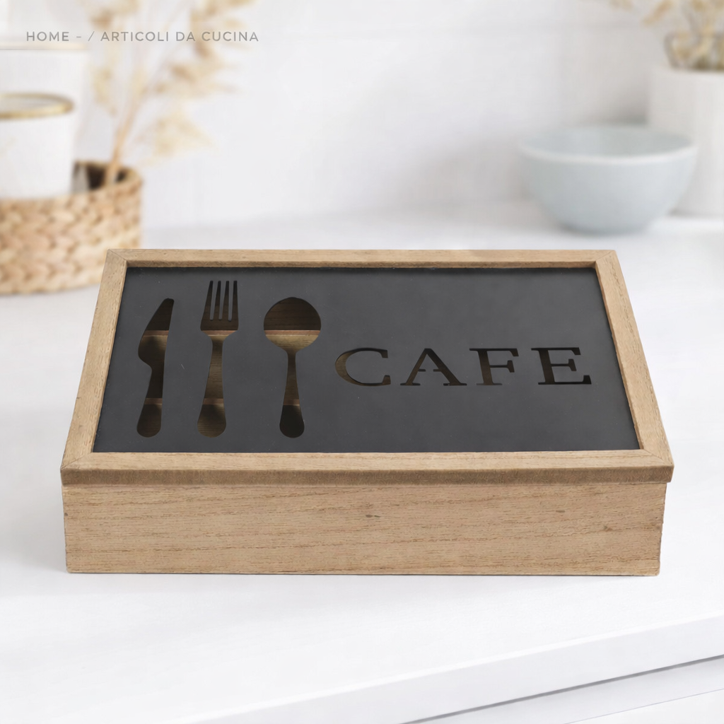 Portaposate DKD Home Decor – Legno e Metallo Vintage 25×18 cm