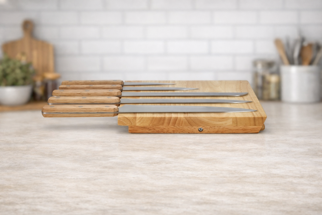 Set Coltelli Livoo in Acciaio Inox – 5 Pezzi con Supporto Magnetico