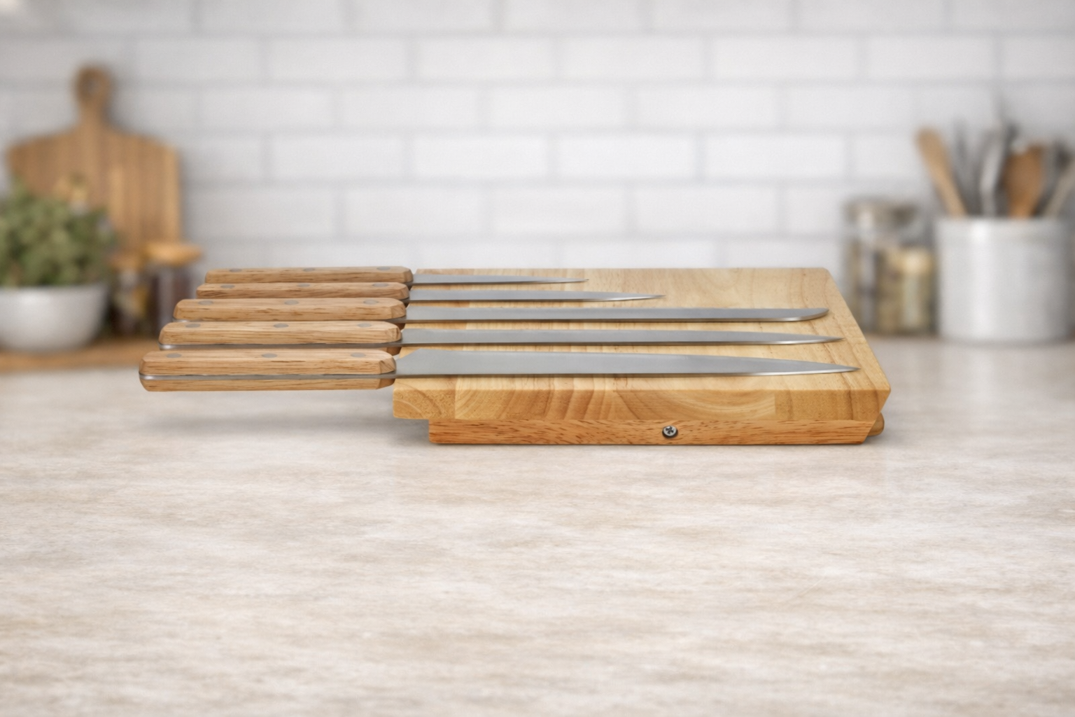 Set Coltelli Livoo in Acciaio Inox – 5 Pezzi con Supporto Magnetico